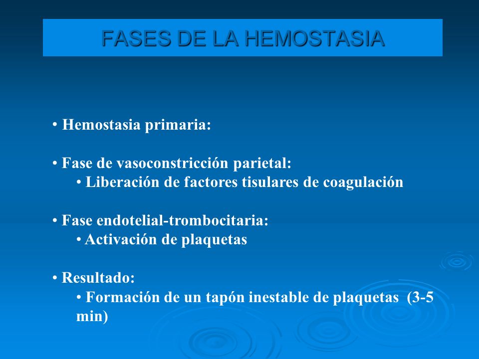 Concepto hemostasia